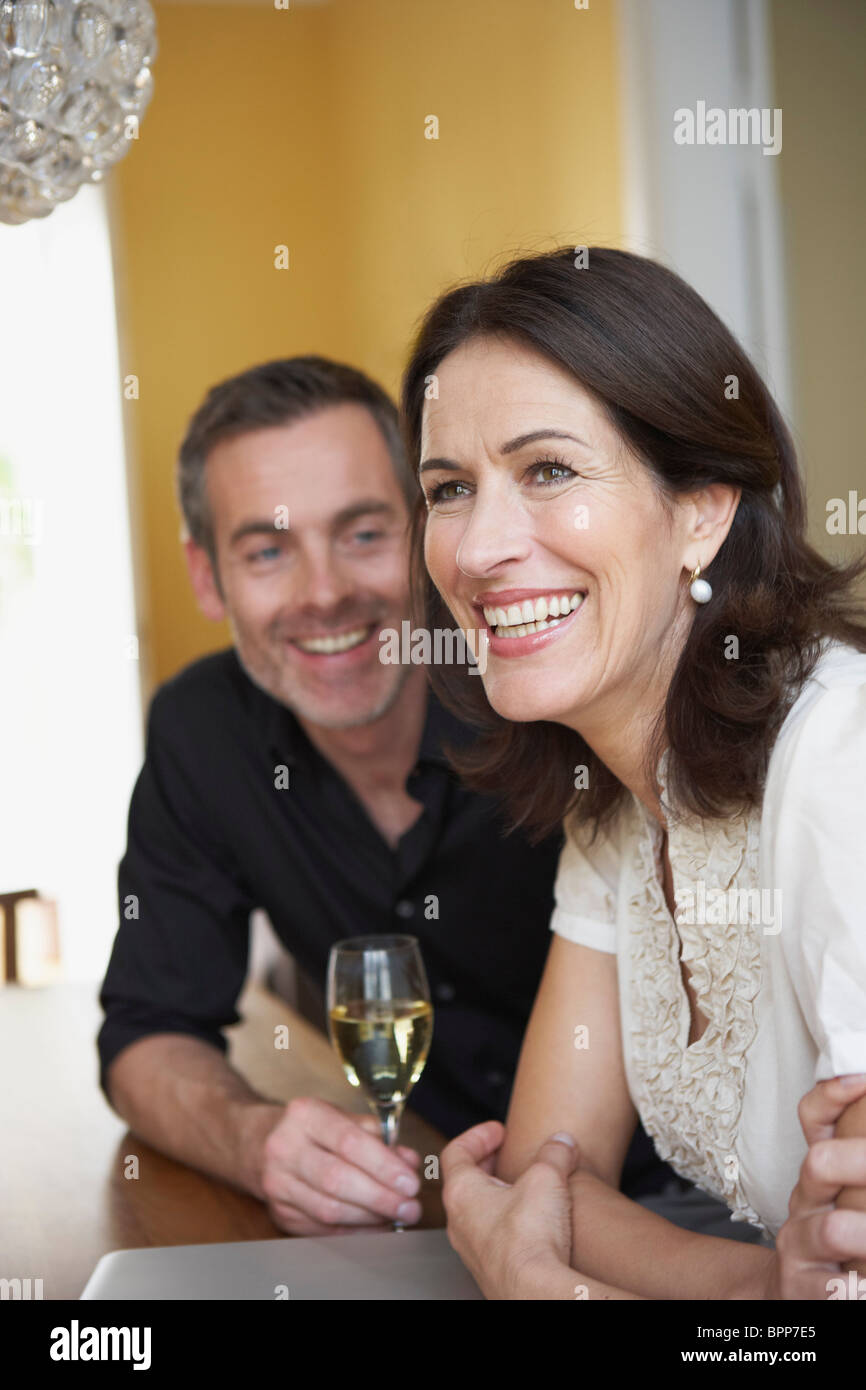 Couple sitting table together hi-res stock photography and images - Alamy