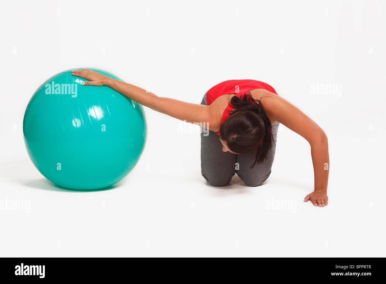 Woman, callistenic stability ball / callistenics Stock Photo