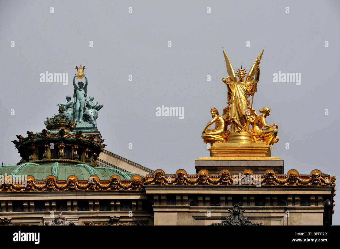 statues, front facade, Opera, Paris, France Stock Photo Alamy