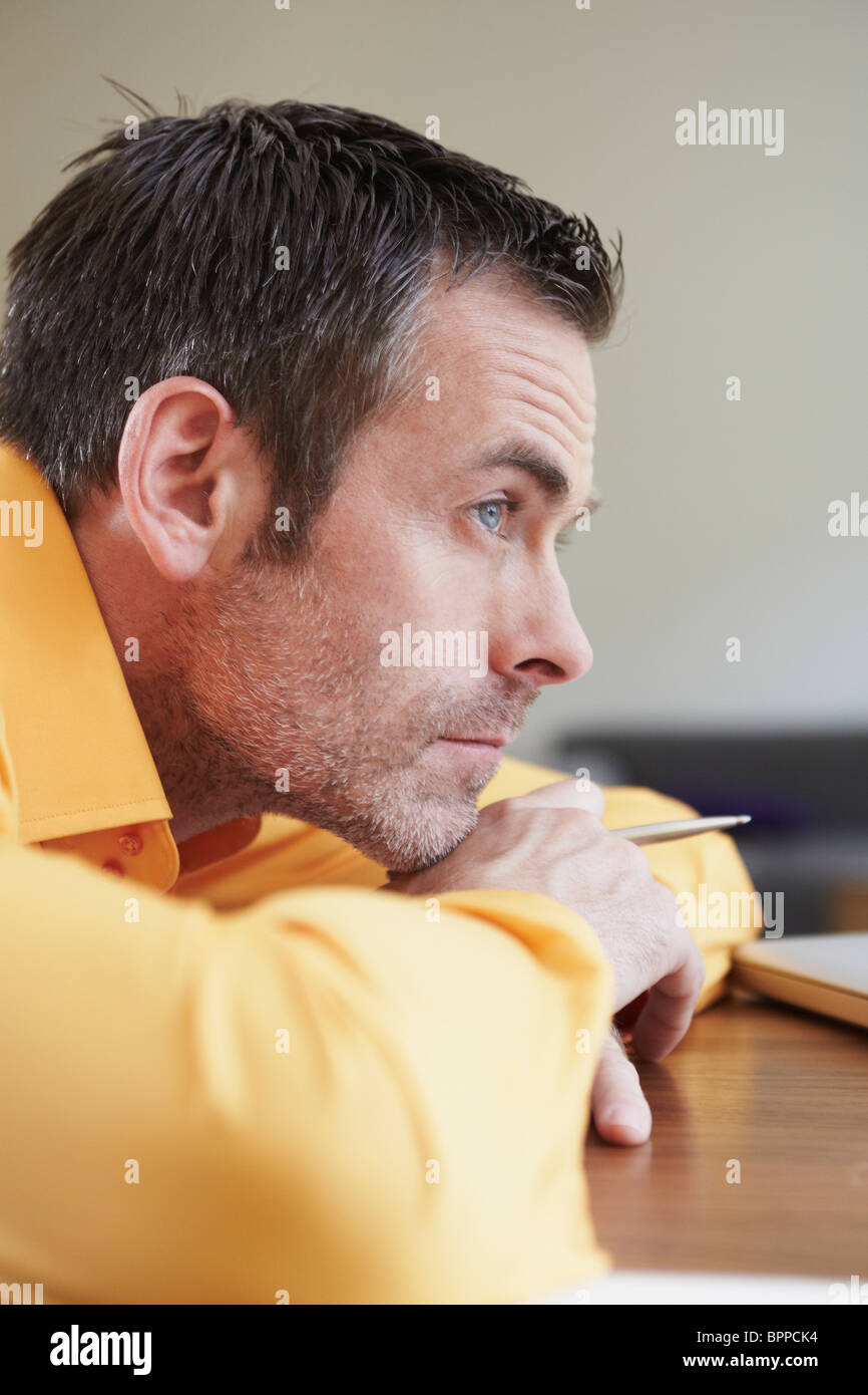Male portrait thinking hi-res stock photography and images - Alamy
