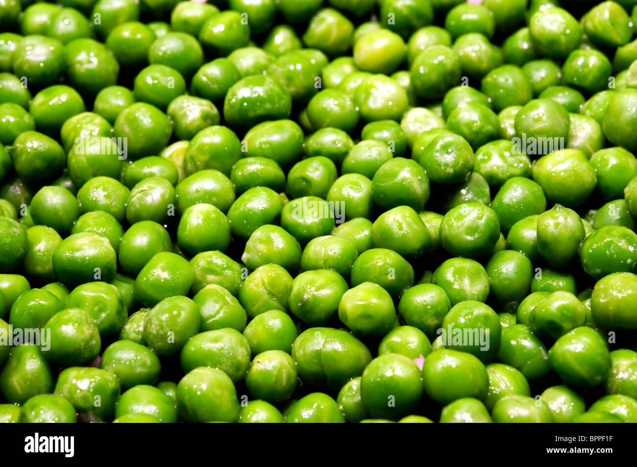 Close up shot of green peas Stock Photo