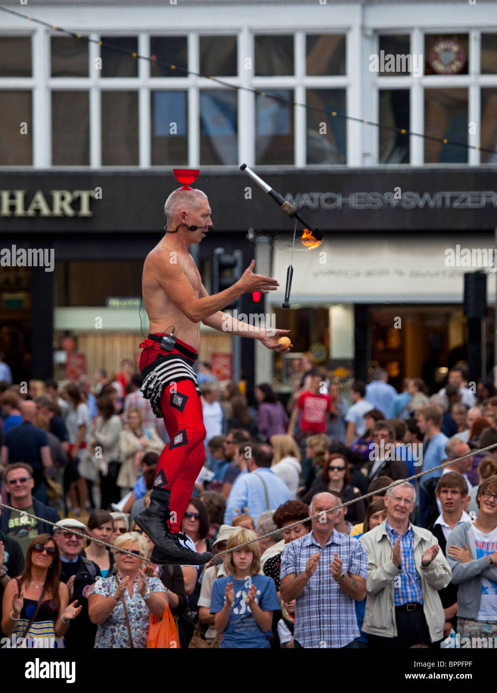 Edinburgh Fringe Festival street performer juggling Scotland UK Europe Stock Photo