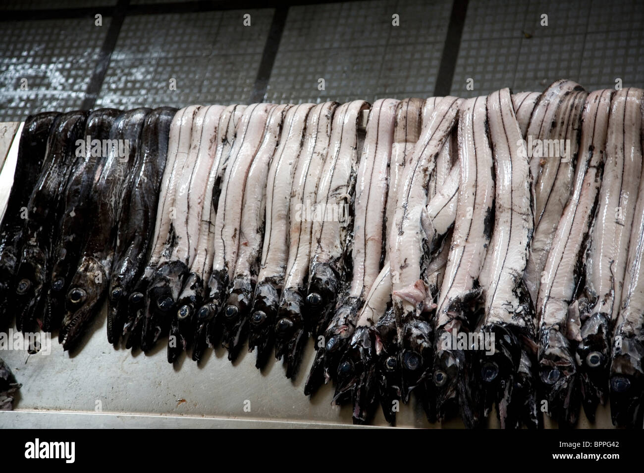 Fishmongers at Mercado dos Lavradores - Funchal - Madeira Stock Photo