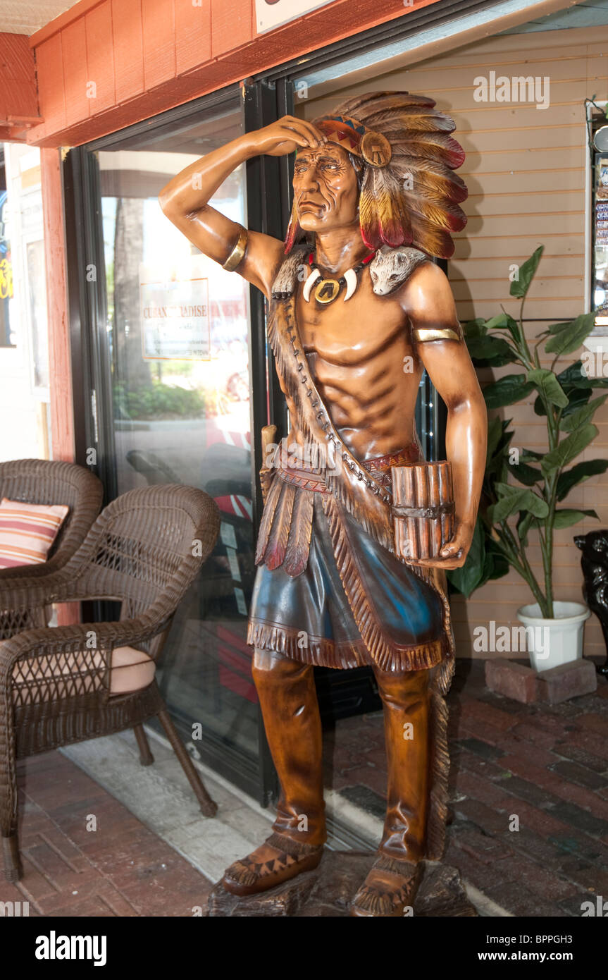 Cigar Store Indian at John's Pass Centre in Madeira Beach near St