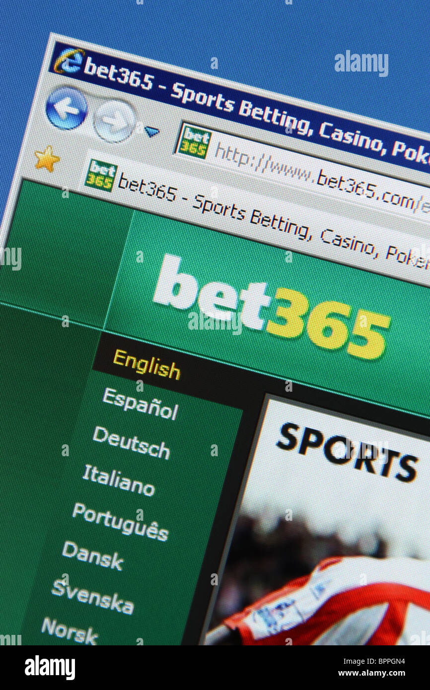 Bet365 sports betting casino poker games bingo Stock Photo