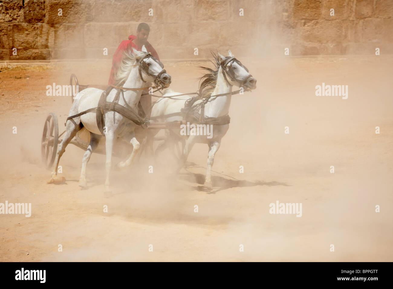 Roman chariots race, Jerash, Jordan Stock Photo