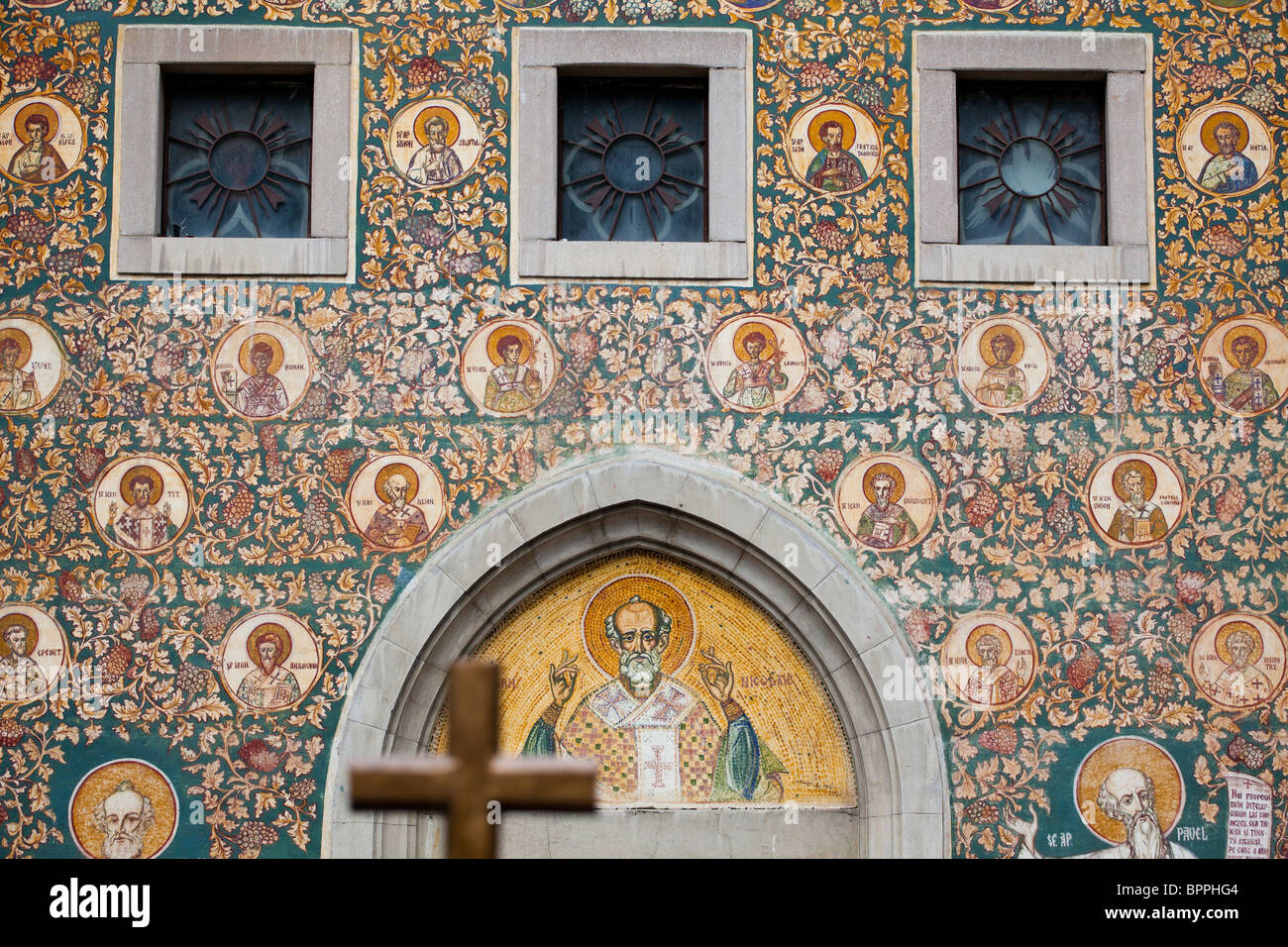 Front facade of Saint Nicholas Church in Iasi, Romania. Stock Photo
