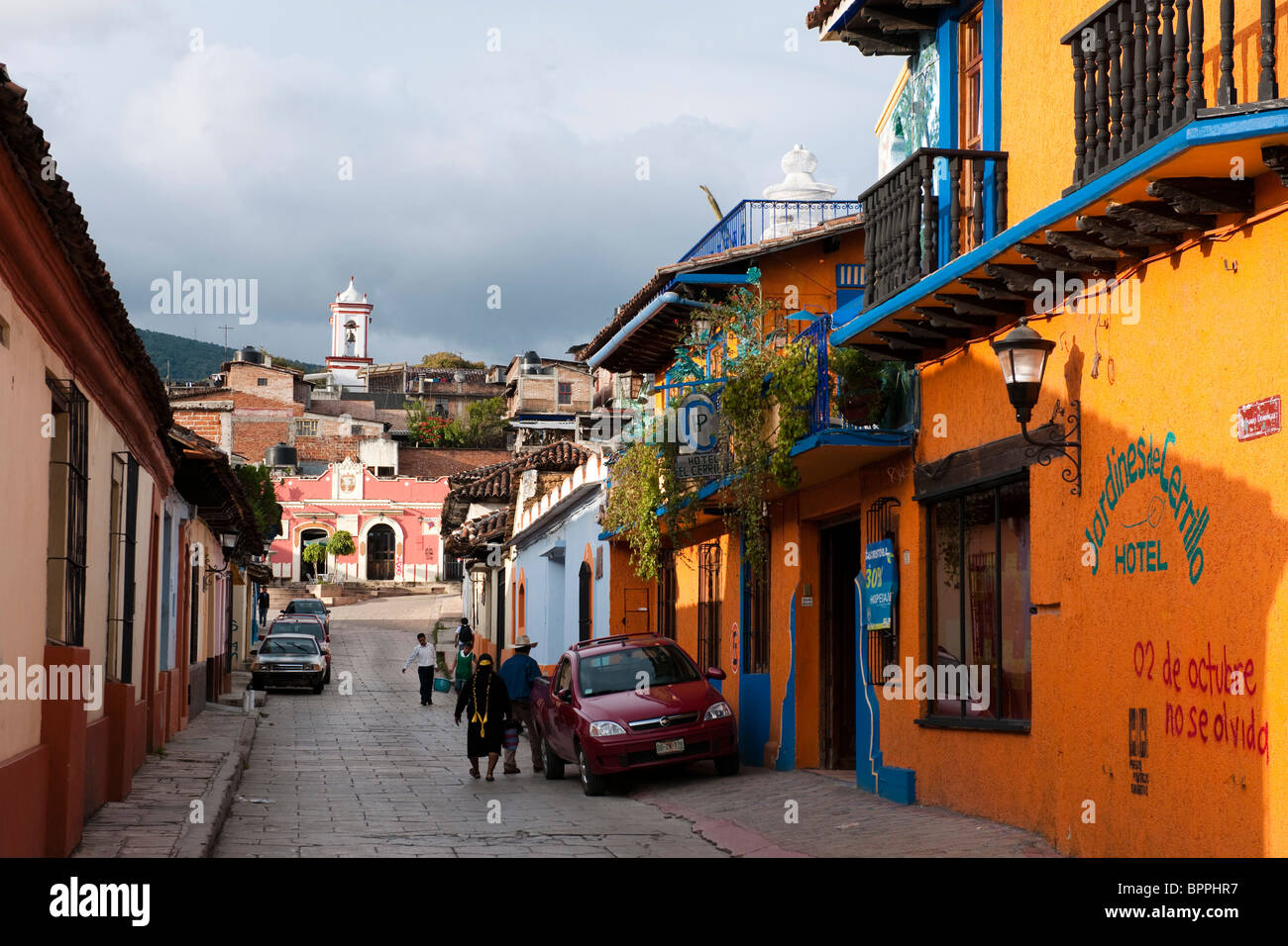 Street scene, San Cristobal de las Casas, Chiapas, Mexico Stock Photo