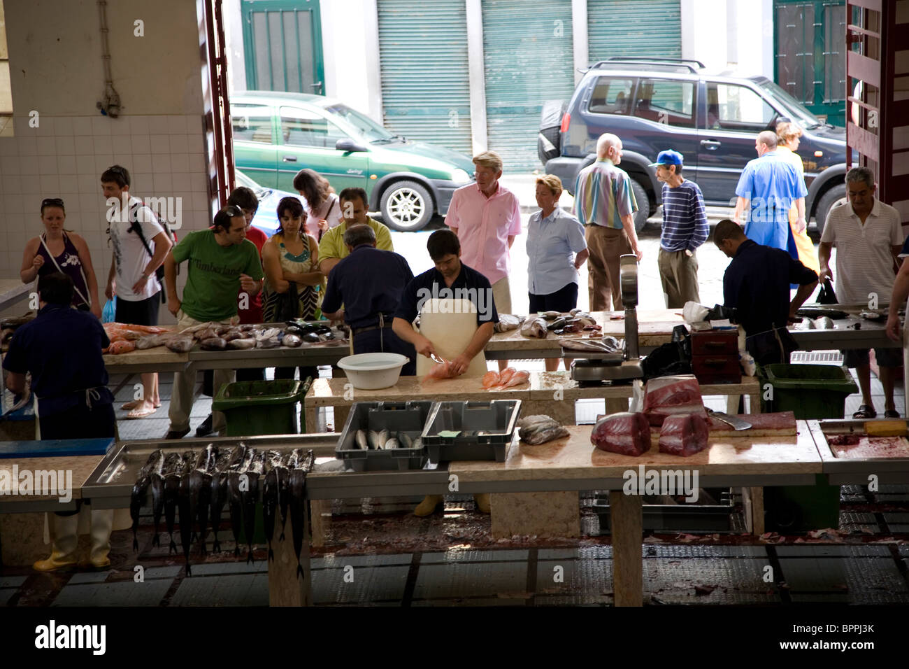 Fishmongers at Mercado dos Lavradores - Funchal - Madeira Stock Photo