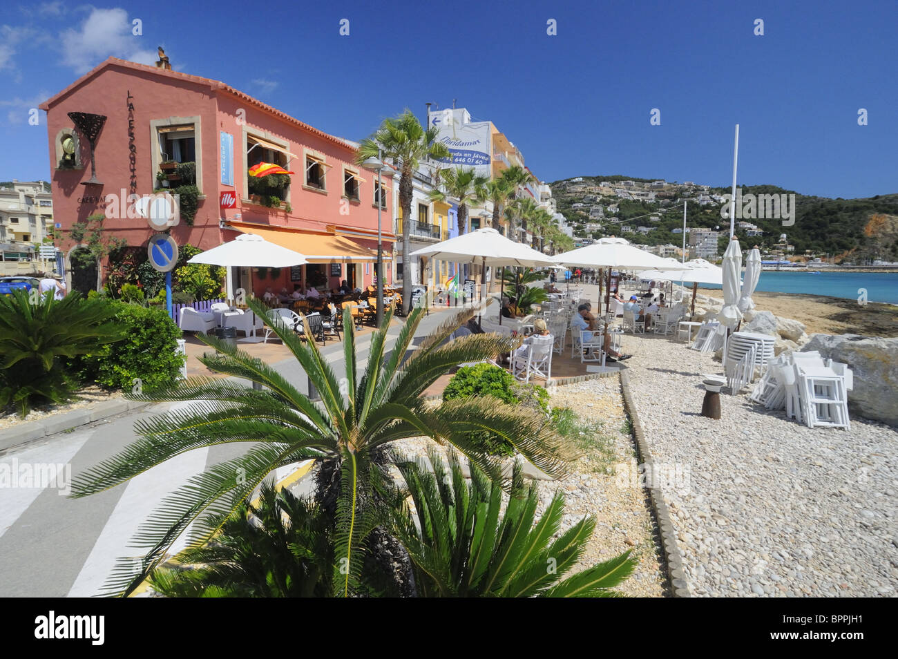 La Esquina Cafe, The Port, Javea, Spain Stock Photo