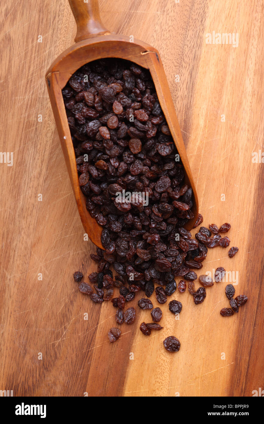 Scoop full of raisins Stock Photo