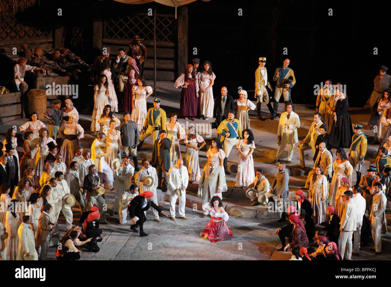 Carmen by Bizet, performance at Arena, Verona, Italy Stock Photo