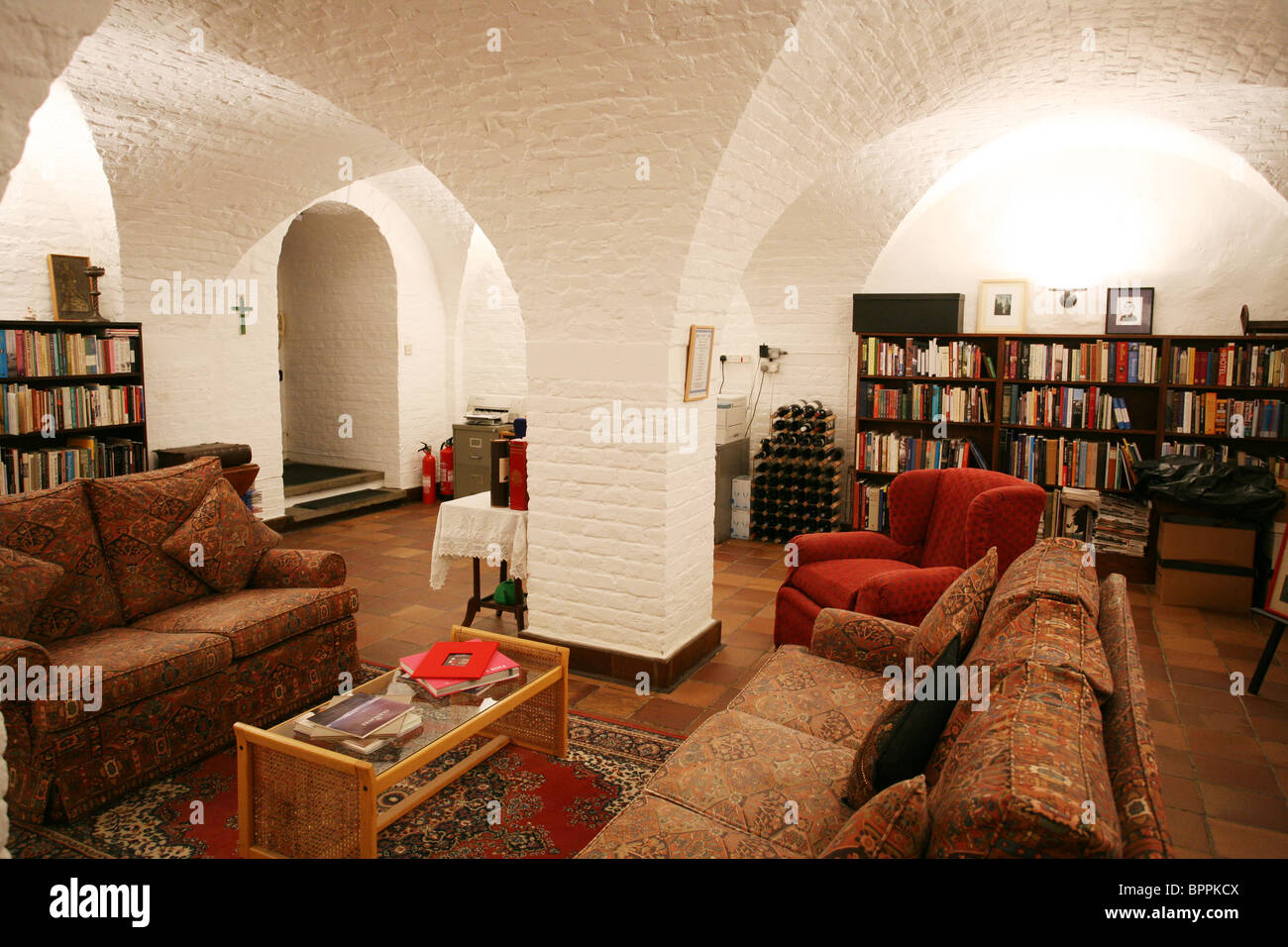 Rector's office in the crypt of St Bride's Church on Fleet Street, City of London.. Photo:Jeff Gilbert Stock Photo