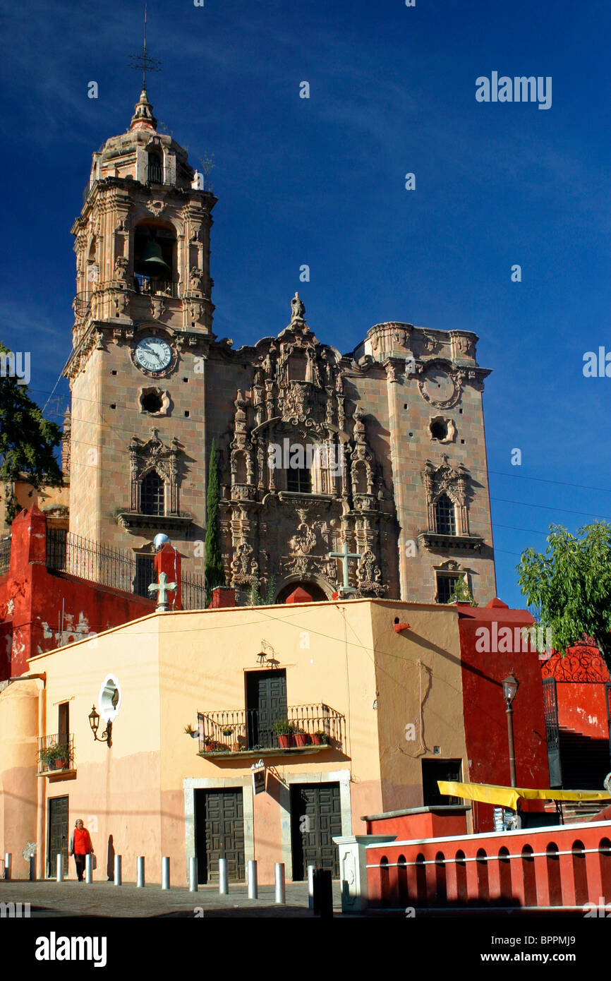 Americas Mexico La Valenica. The Temple of La Valencia also known as San Cayetano in the mining village near Guanajuato. Stock Photo