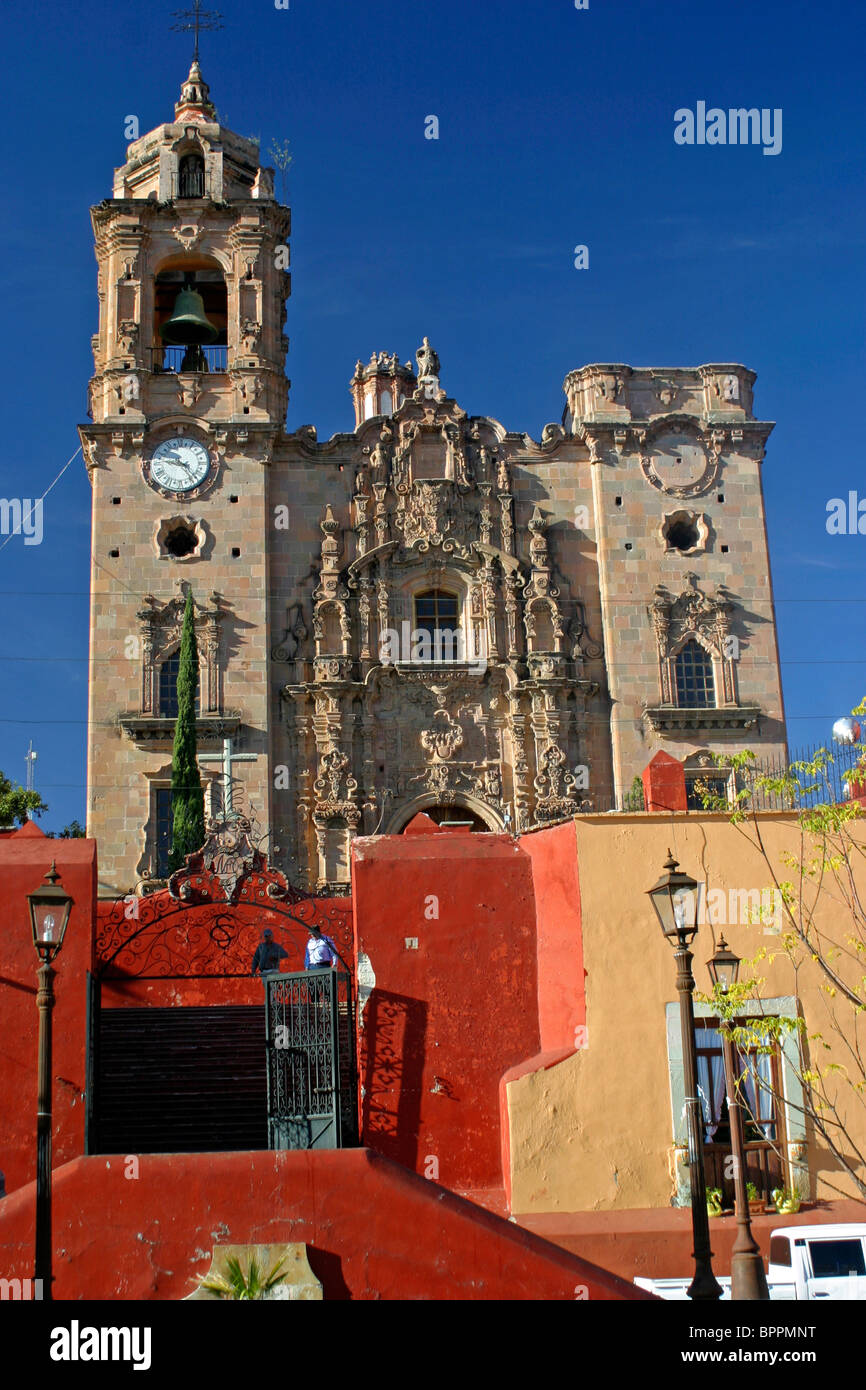 Americas Mexico La Valenica. The Temple of La Valencia also known as San Cayetano in the mining village near Guanajuato. Stock Photo