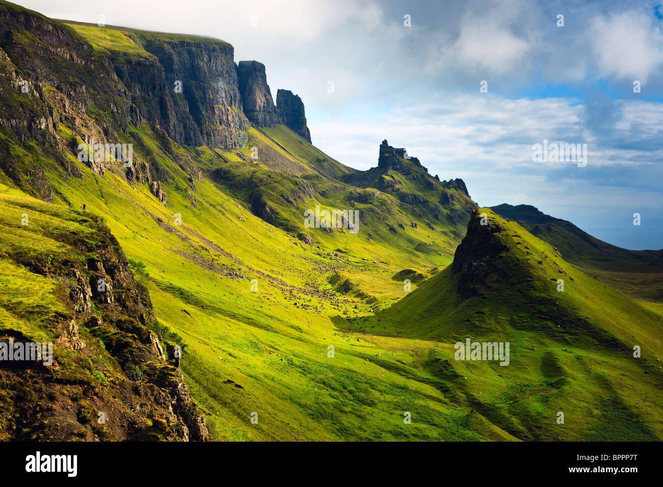 View on the Quiraing, Isle of Skye, Scotland Stock Photo