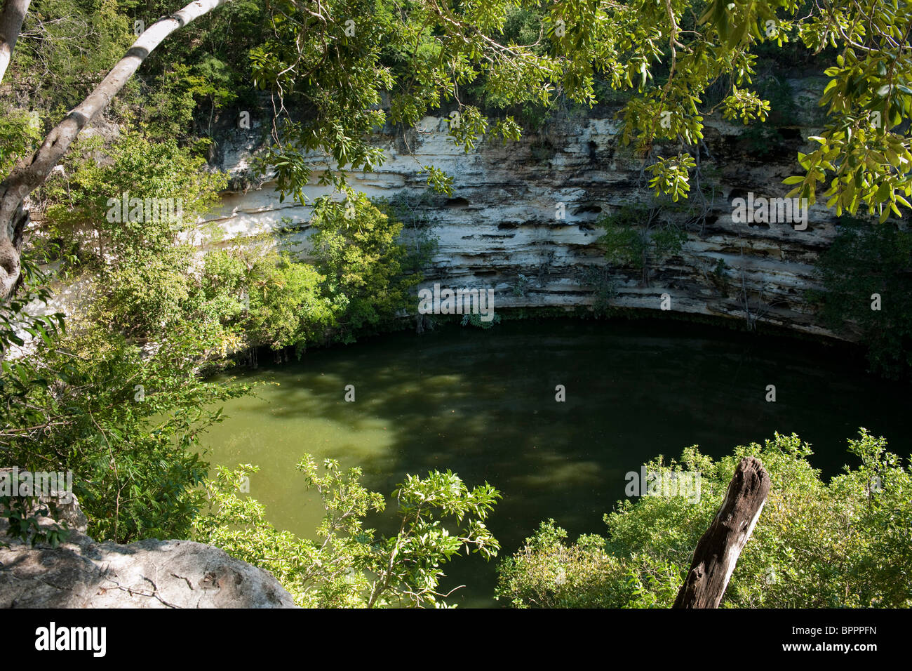 Cenote Sagrado, Chichen Itza ruins, The Yucatan, Mexico Stock Photo