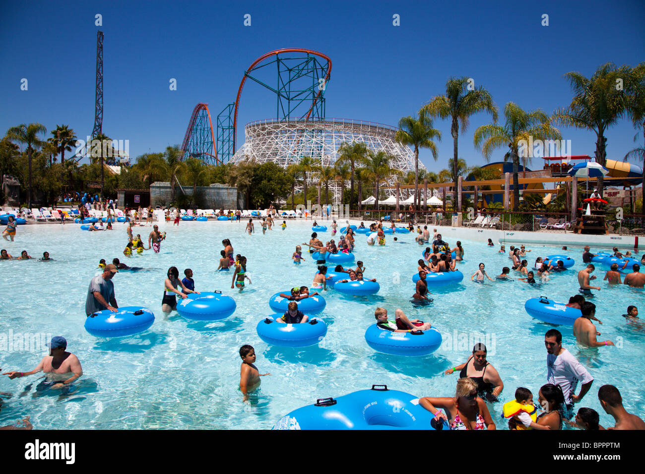 Six Flags Hurricane Harbor Water Park, Valencia, California, United States of America Stock Photo