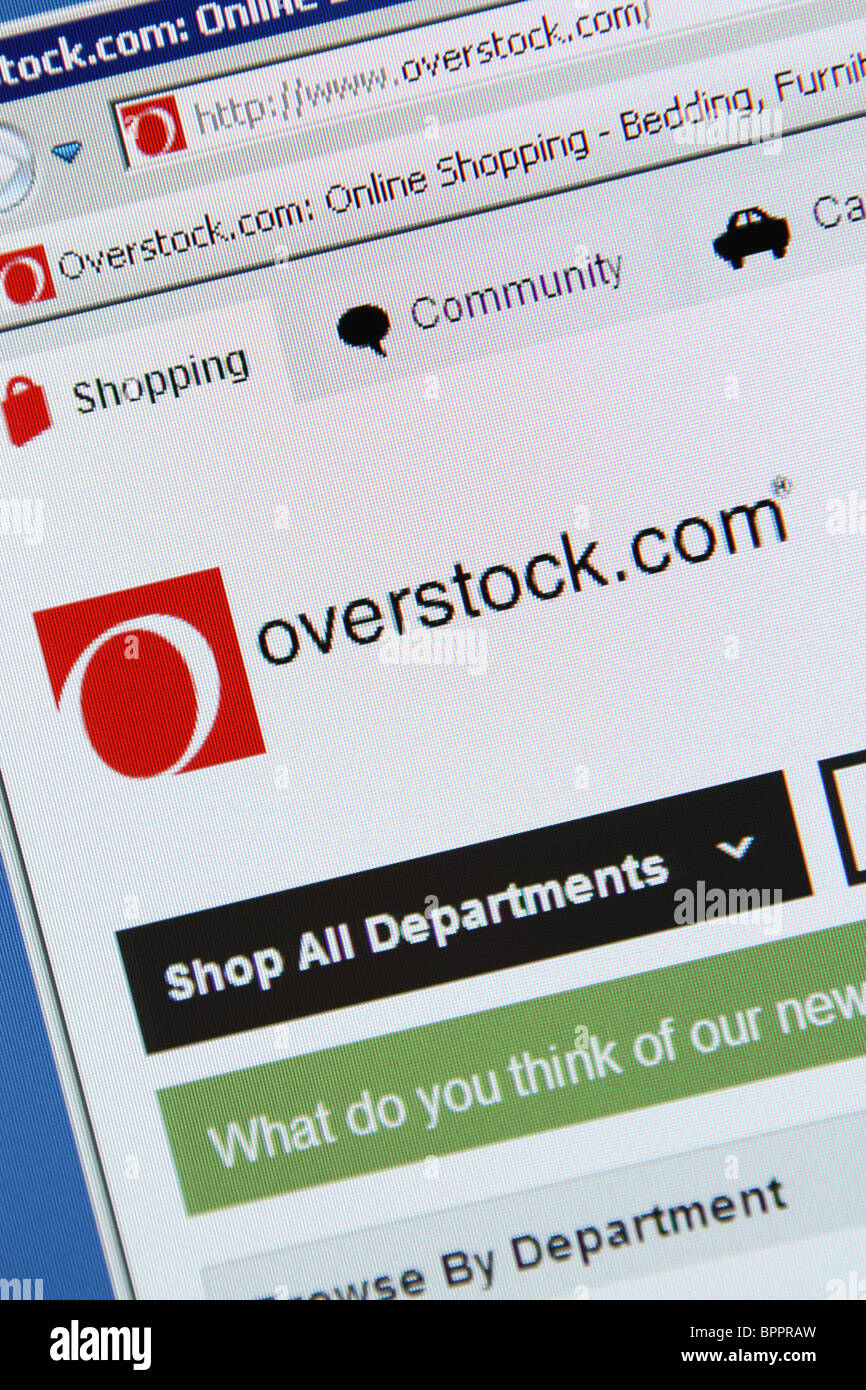 overstock online discount bargain shopping Stock Photo