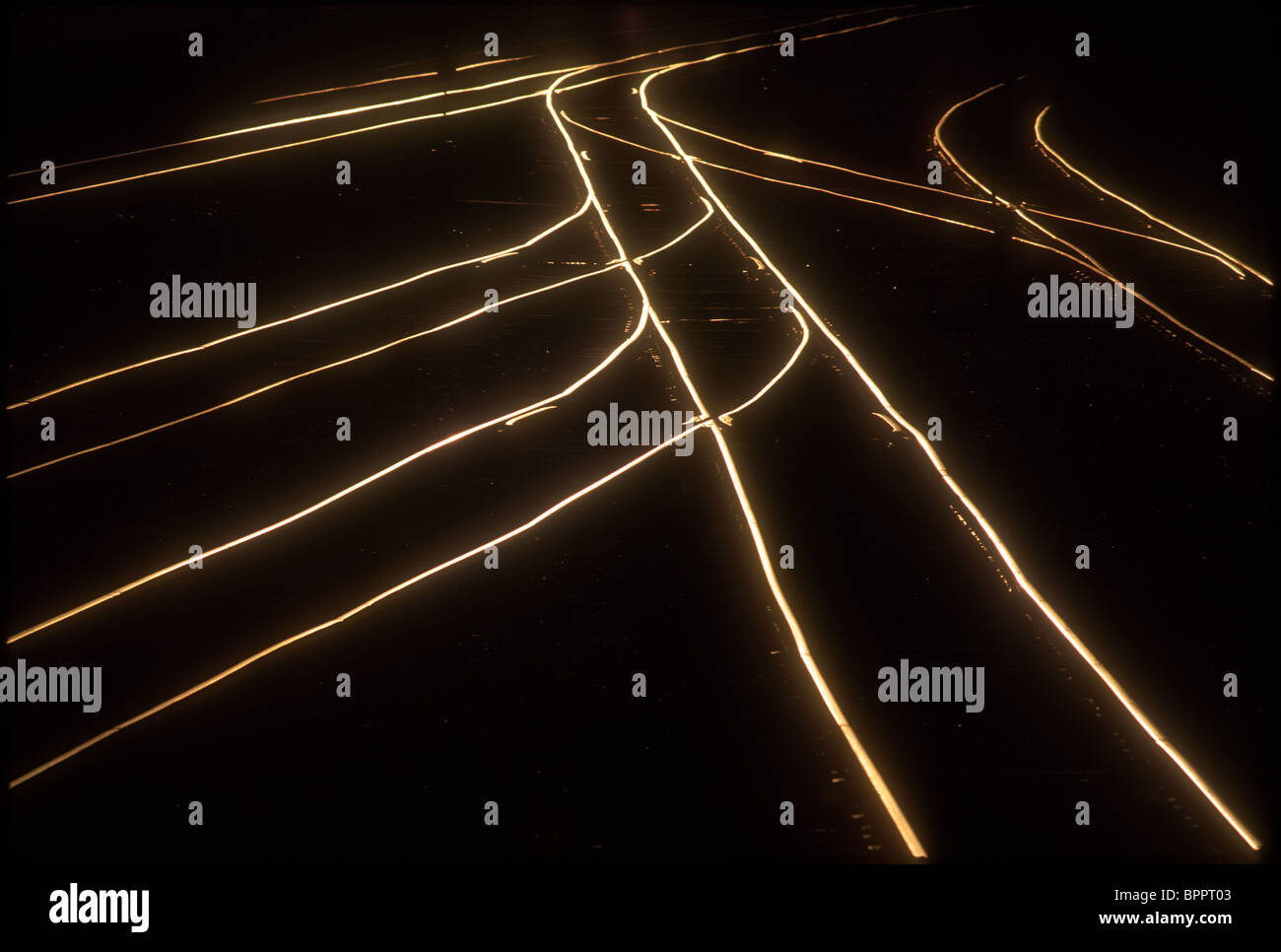 Rail tracks crossing converge fork merge symbolism branch out