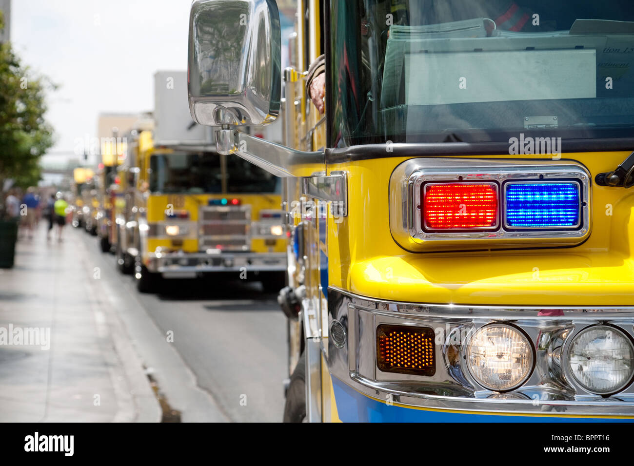 Clark County firetrucks on the strip, Las Vegas Nevada USA Stock Photo