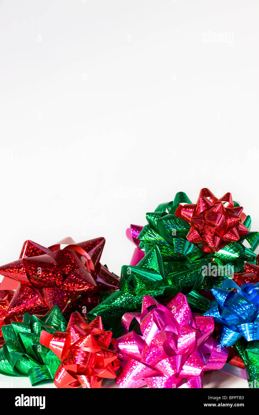 Pile of Christmas bows Stock Photo