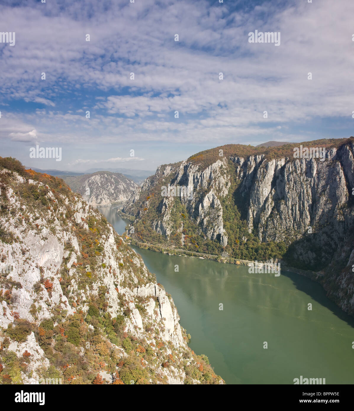 The 'Cazanele Mici' Canyon on Danube River in Romania. Stock Photo