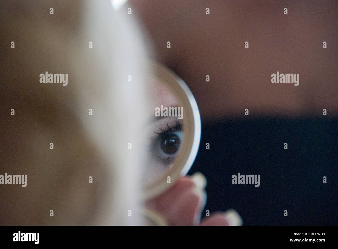 Womans eye in mirror hires stock photography and images Alamy