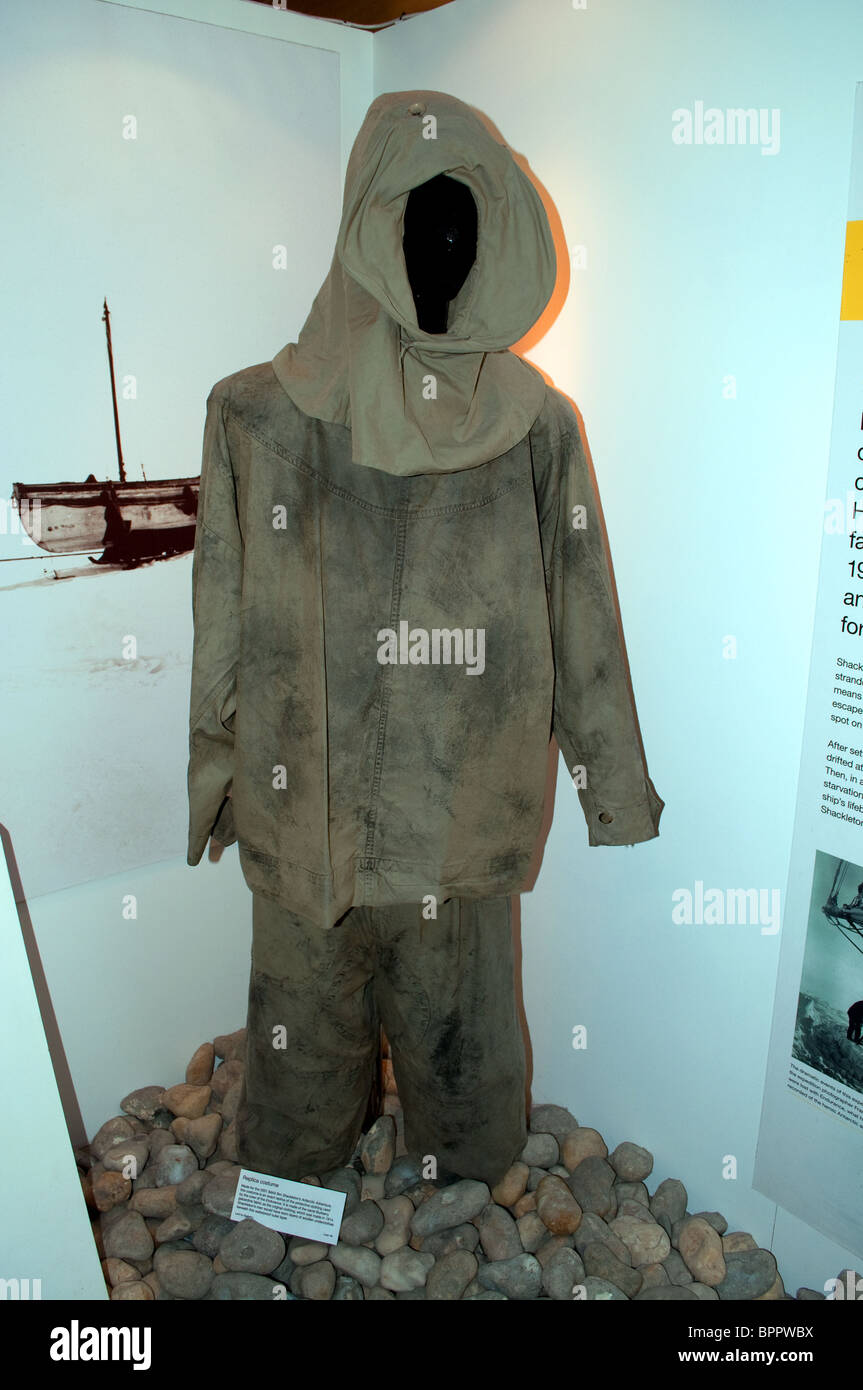 An exact replica of the protective clothing worn by the crew of the famous exploration ship ' The Endurance ' Stock Photo