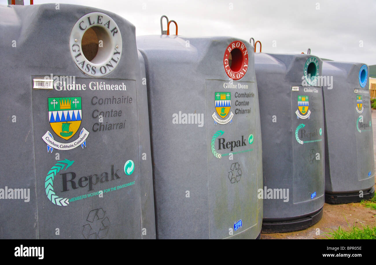 Recycling containers Ireland Stock Photo Alamy