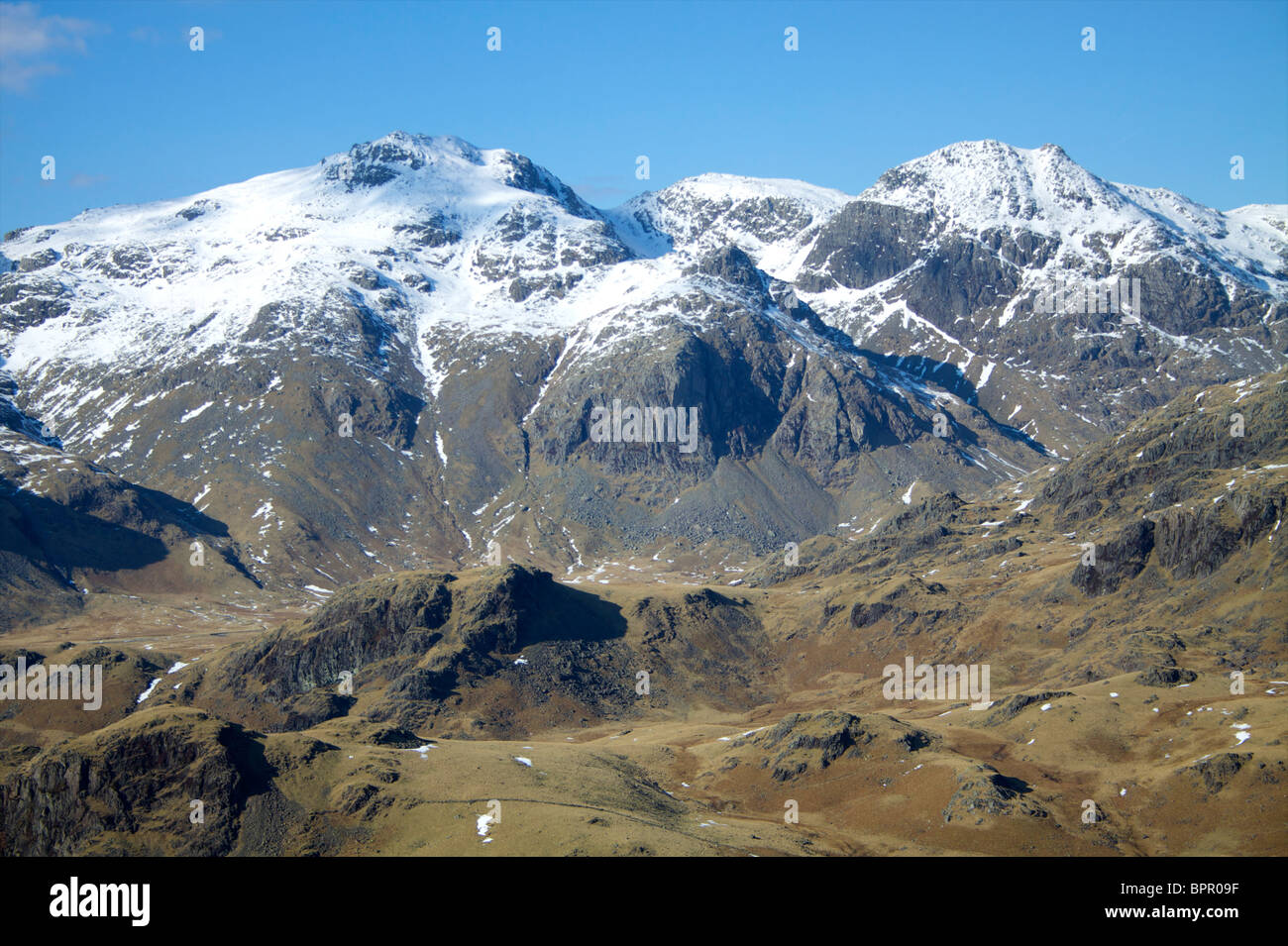 Scafell Pike snowcapped Stock Photo