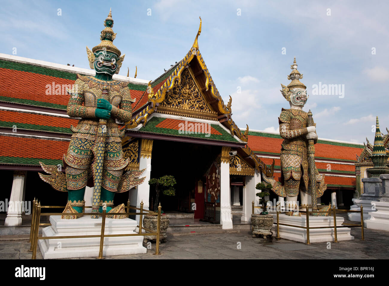 Two yaks (mythological giant), Grand Palace, Bangkok, Thailand Stock Photo