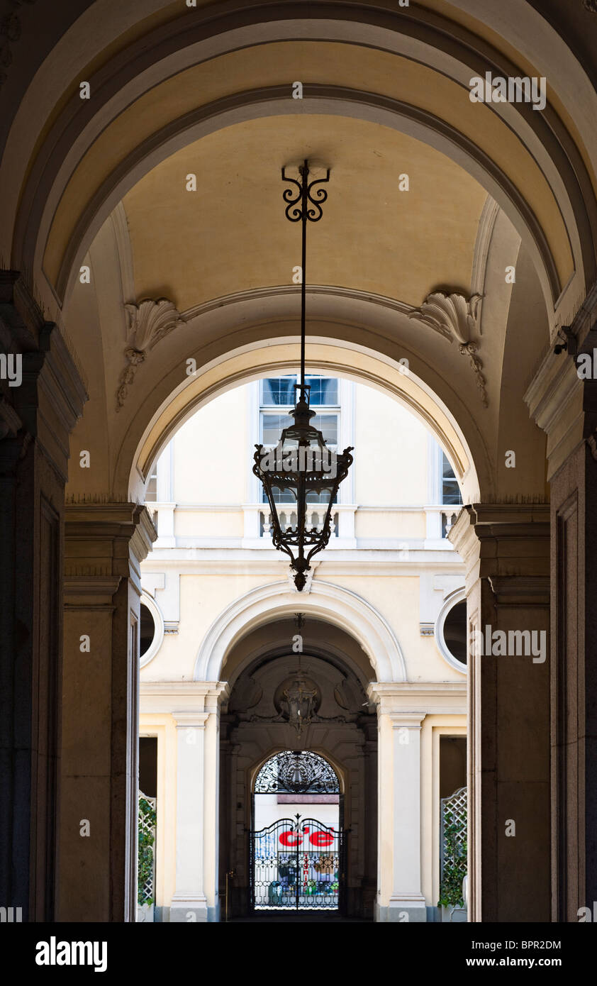 Italy, Turin, the courtyard of Isnardi Palace Stock Photo