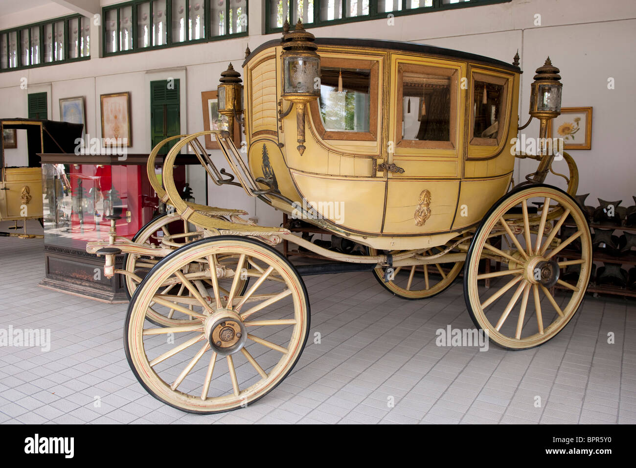 Old carriage at the Vimanmek Palace, Bangkok, Thailand Stock Photo