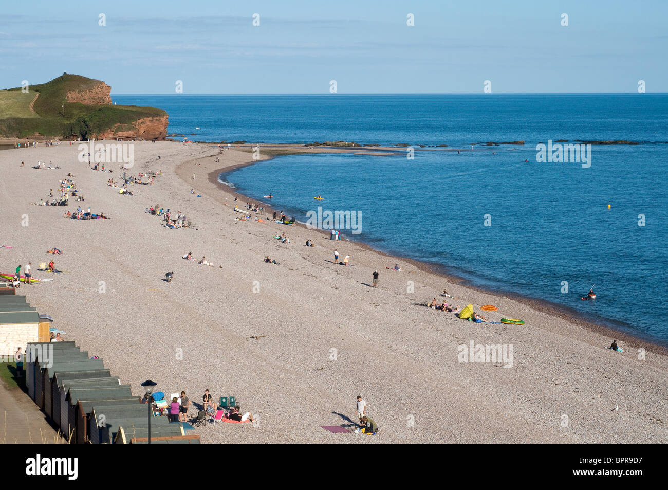 East Devon Area of Outstanding Natural Beauty (AONB), red cliffs of Budleigh Salterton, Stock Photo