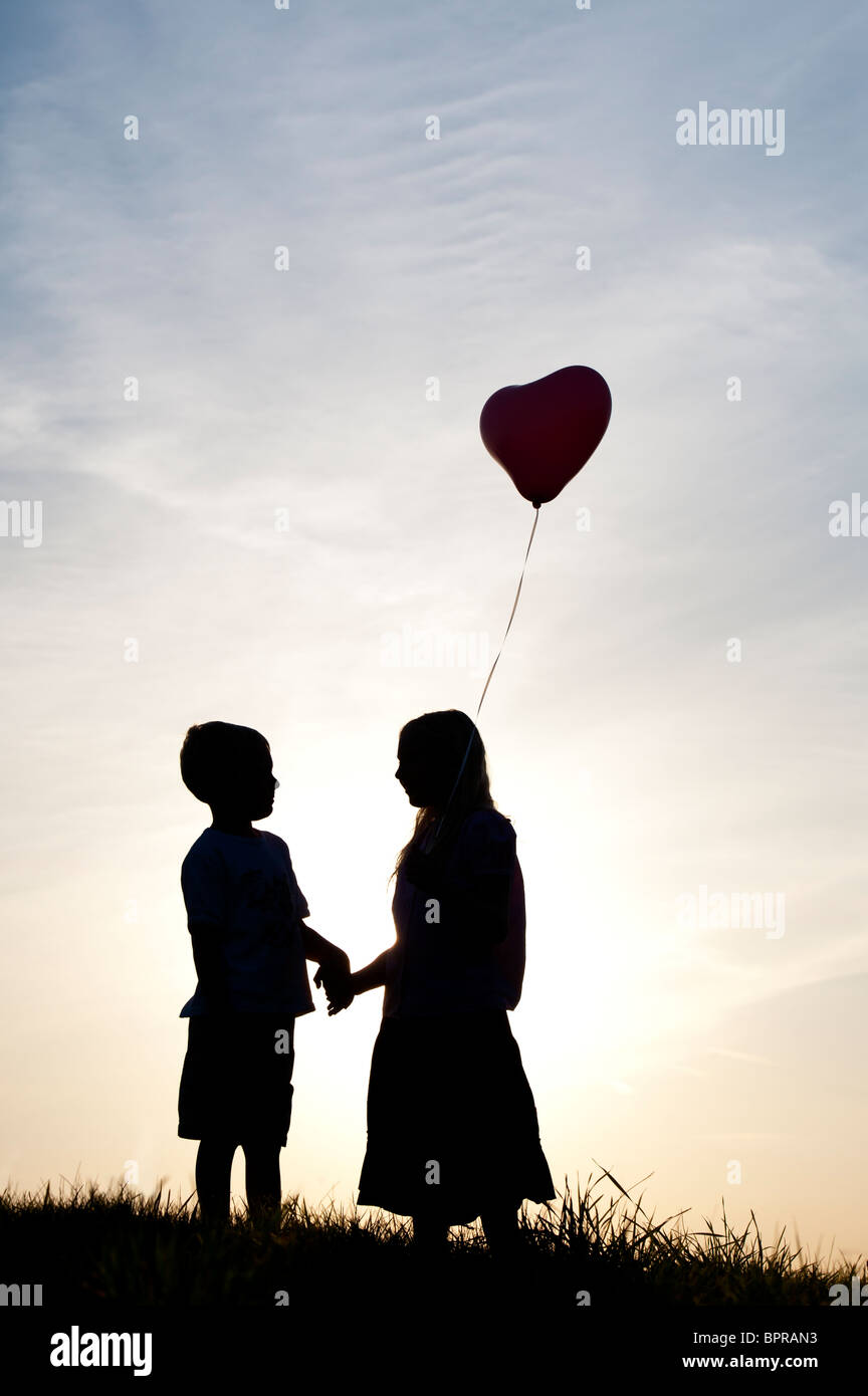 Boy And Girl Holding Hands Silhouette High Resolution Stock Photography And Images Alamy