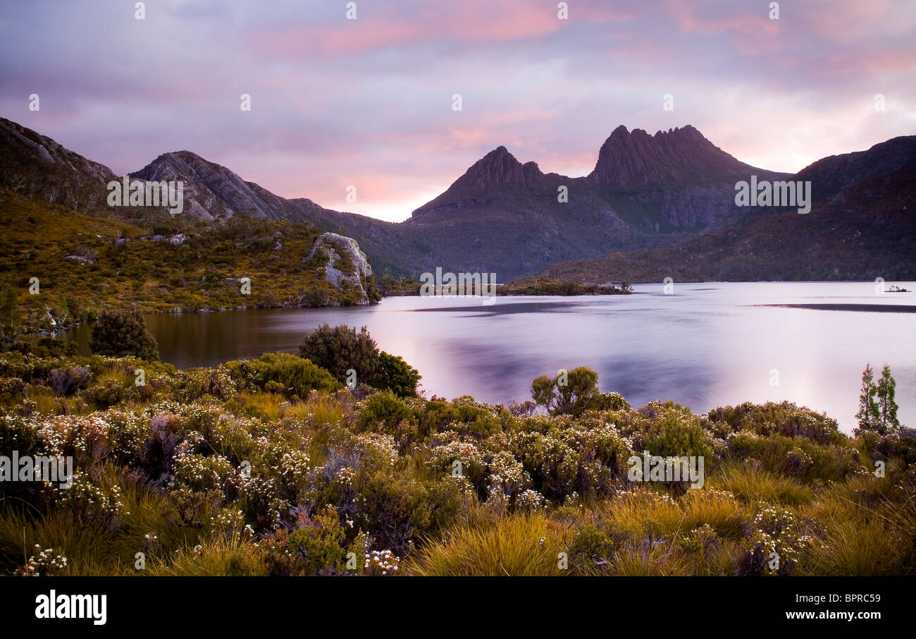 The iconic image of Tasmania, Cradle Mountain sits majestic atop the 