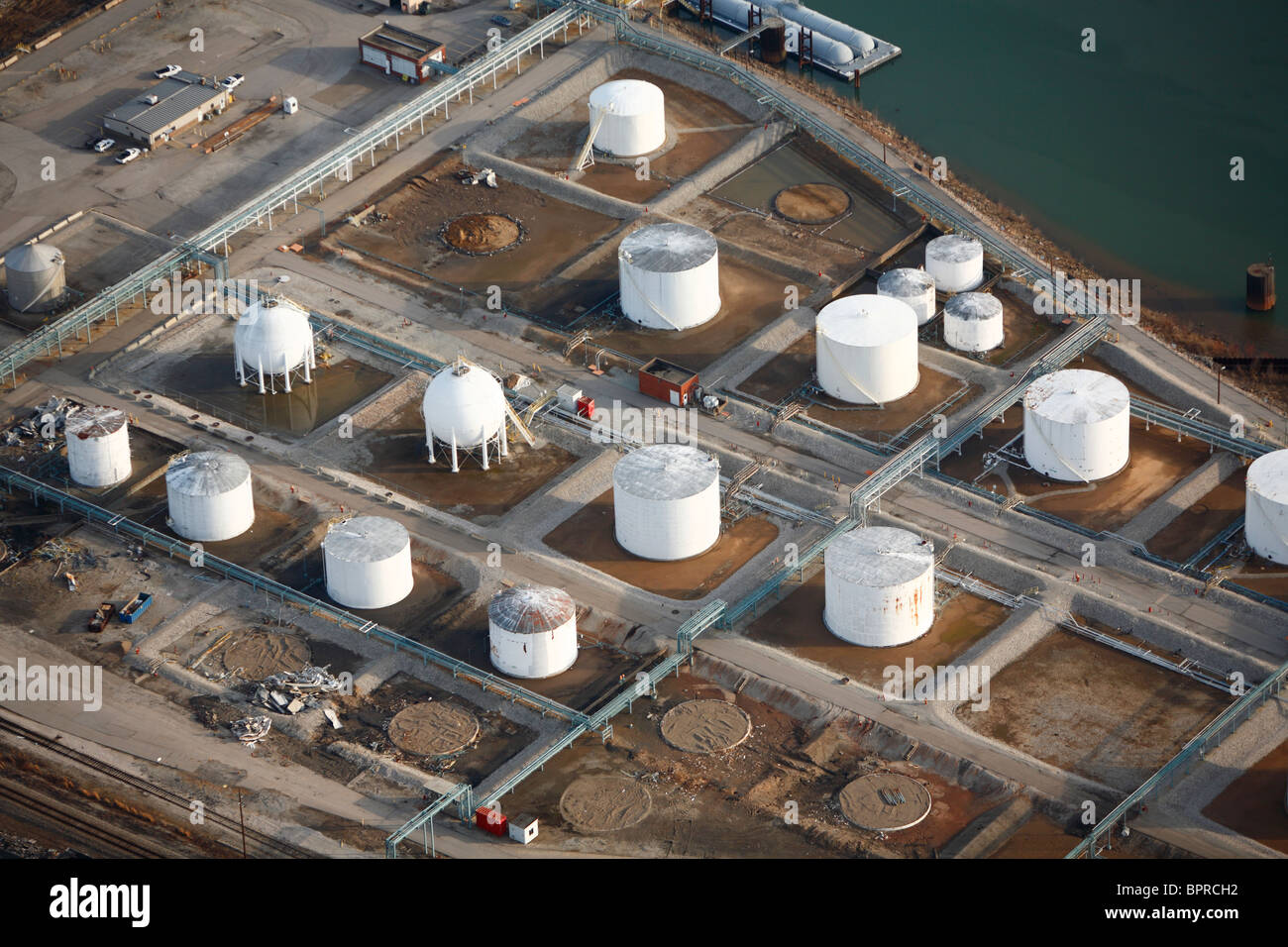Aerial view of a petroleum Stock Photo
