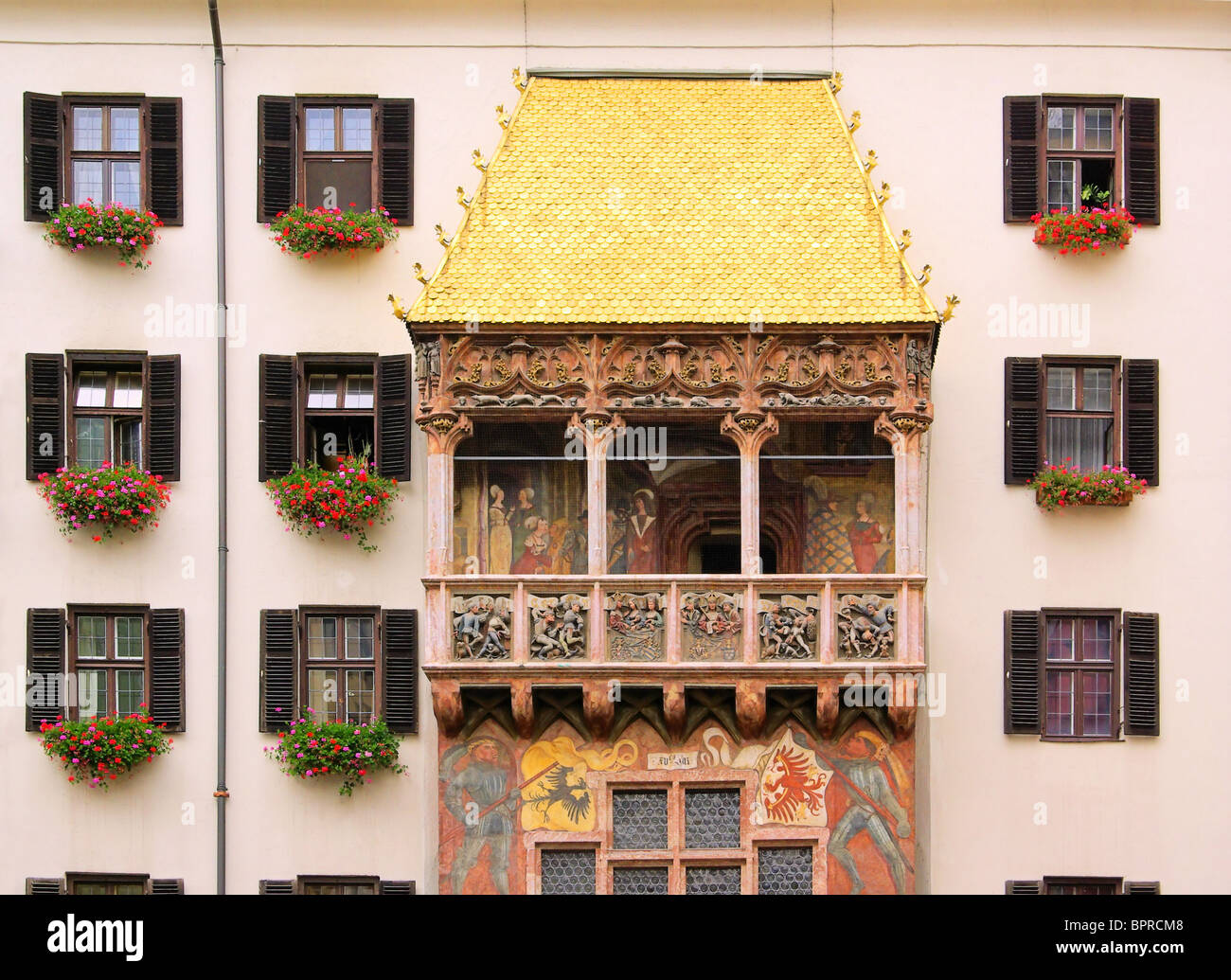 Innsbruck Goldenes Dachl - Innsbruck Golden Roof 01 Stock Photo