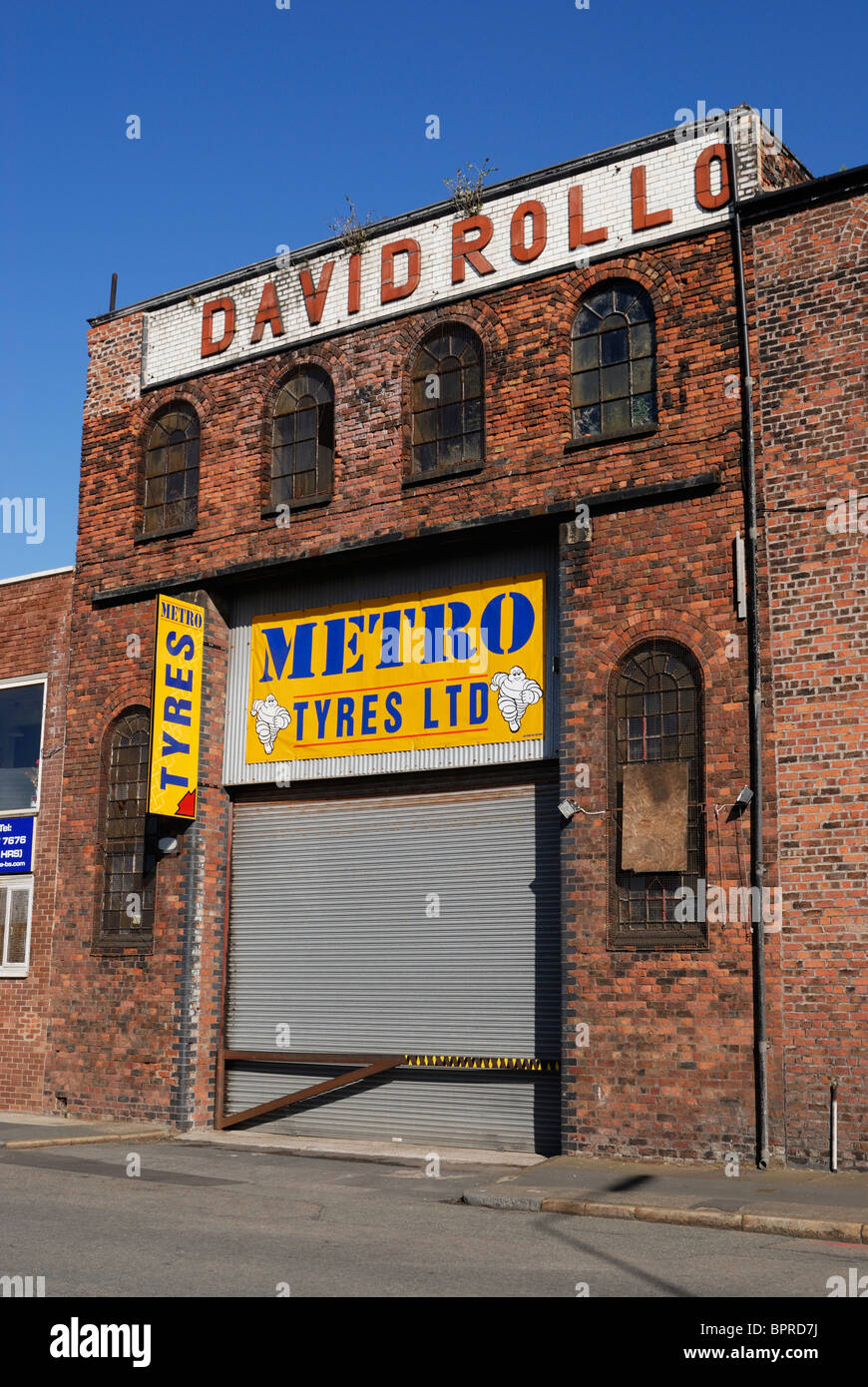 Metro Tyre Depot. Businesses along Regent Road ( The Dock Road ) by Liverpool Docks in