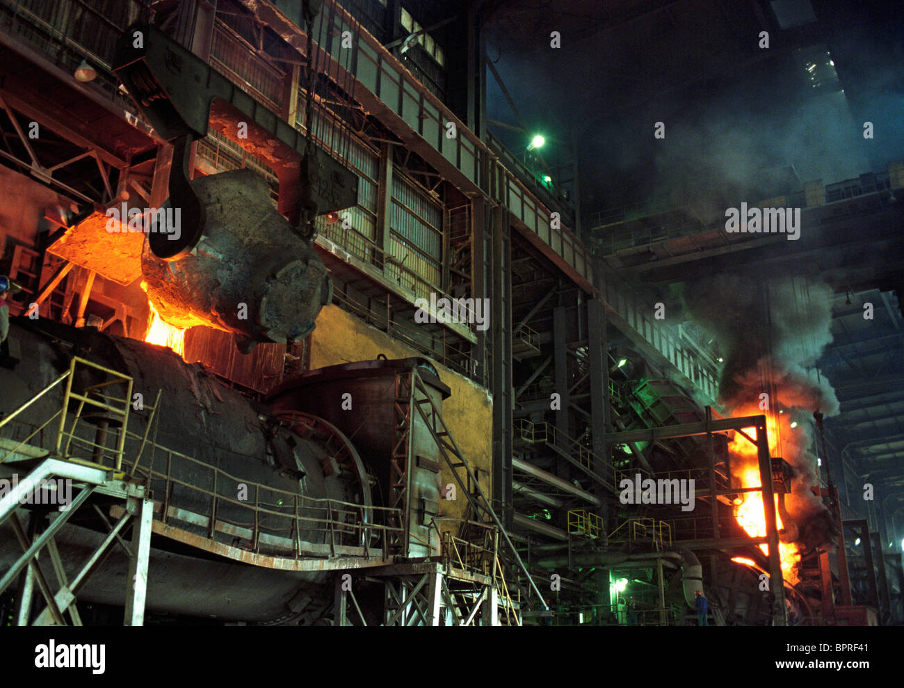 A Bulgarian copper manufacturing of molten metals in the Pirdop