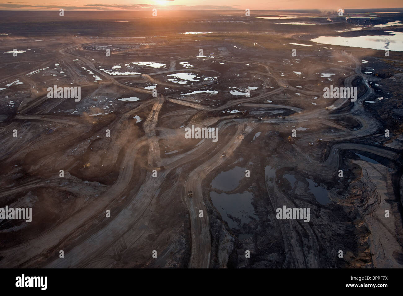 Aerial of Suncor Millenium Mine,  north of  Fort  McMurray, Canada. Stock Photo