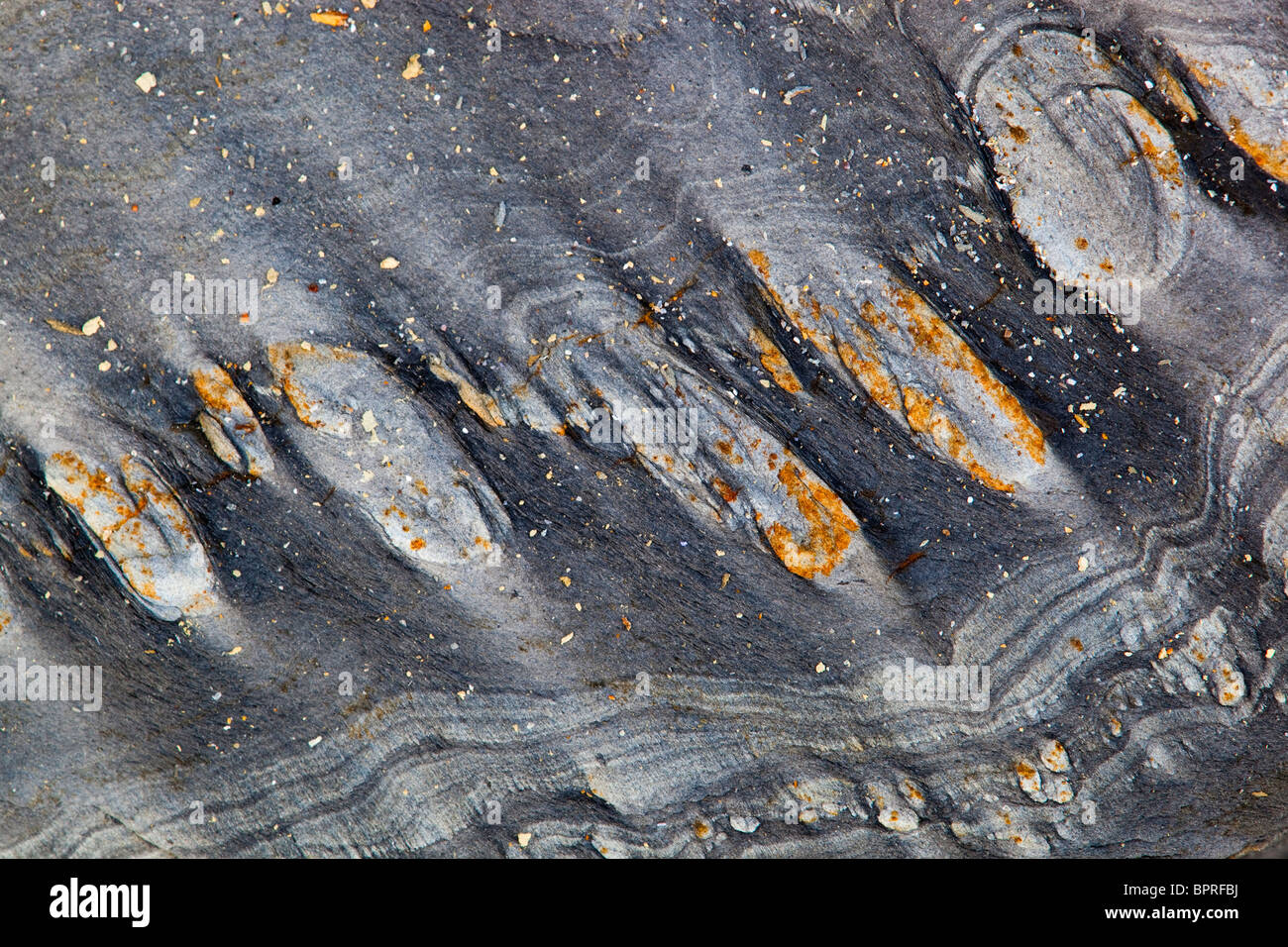 Rock patterns; erosion; Gwithian; Cornwall Stock Photo