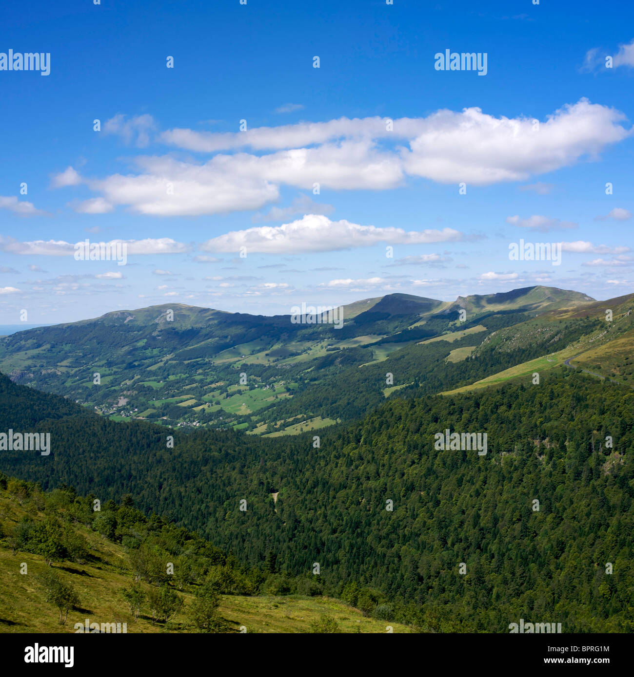 View of the mountains in Cantal. Auvergne. France Stock Photo