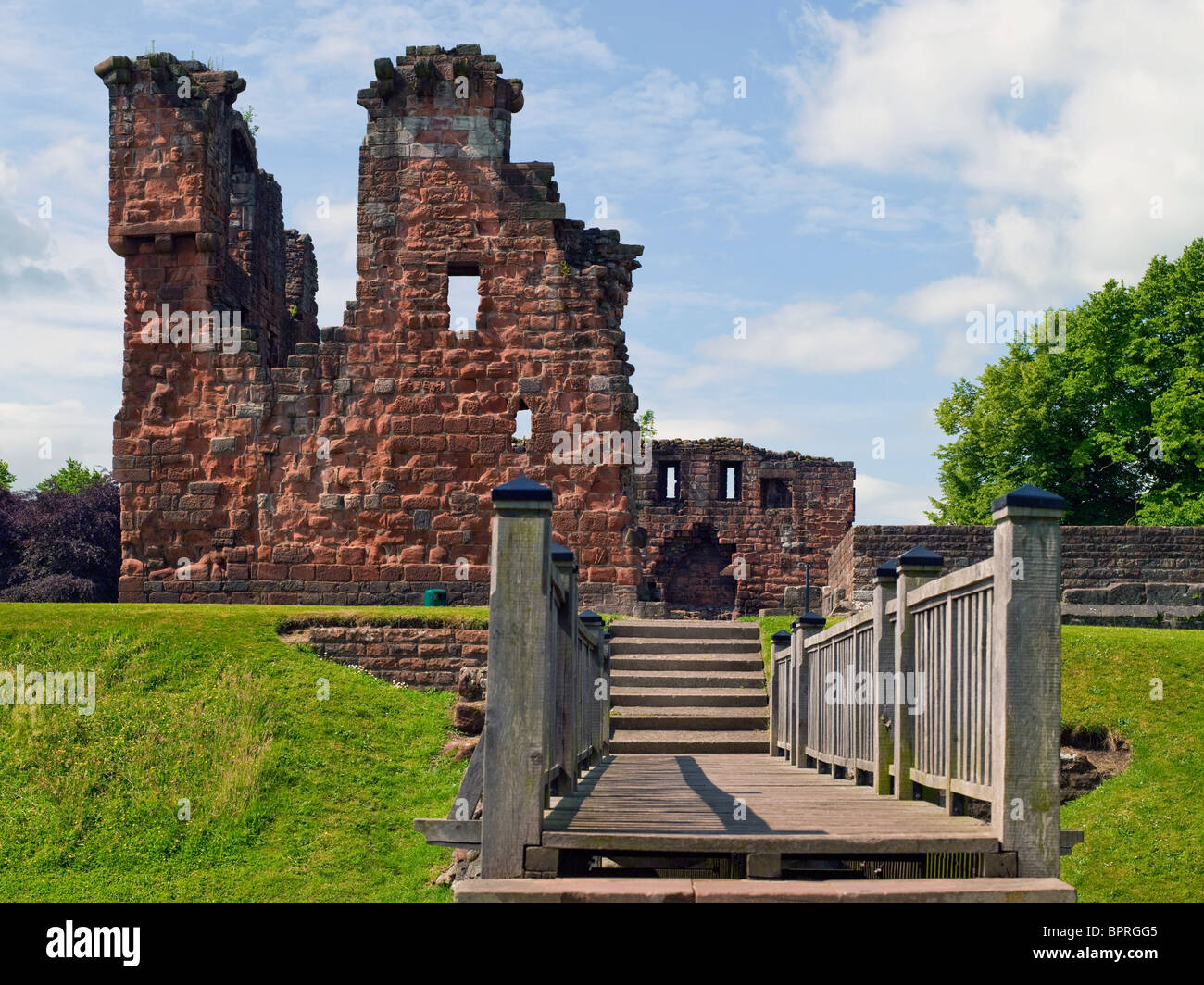 Ruins ruin of Penrith Castle in summer Cumbria England UK United Kingdom GB Great Britain Stock Photo