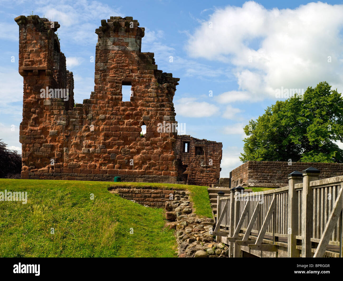 Ruins ruin of Penrith Castle in summer Cumbria England UK United Kingdom GB Great Britain Stock Photo