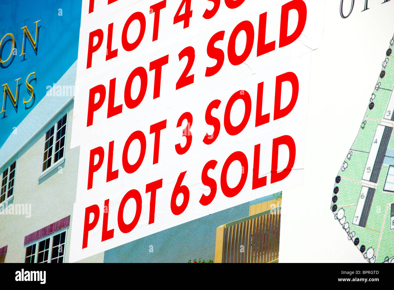plots sold sign Stock Photo