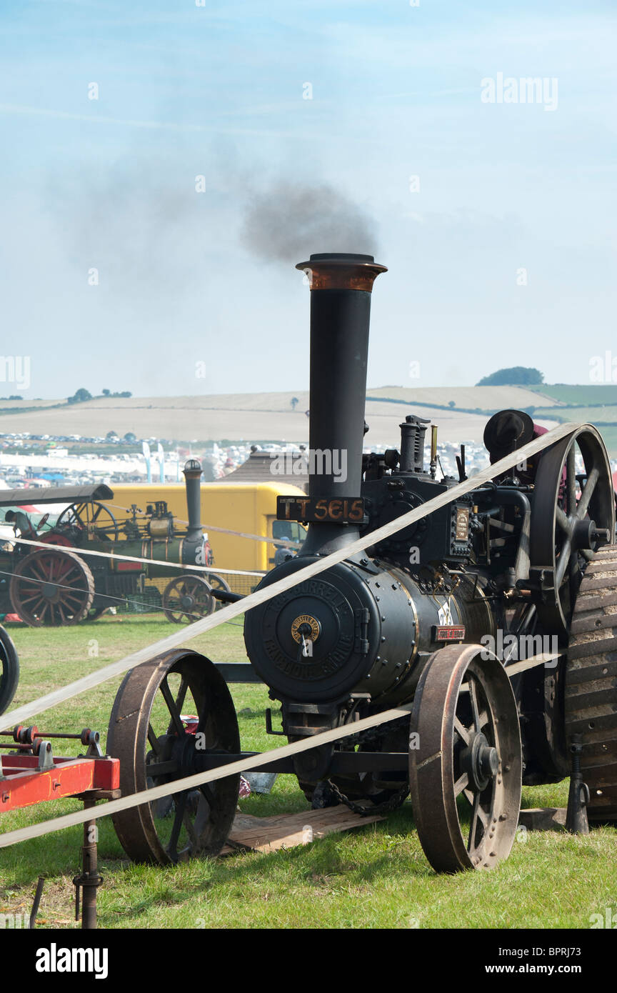 Vintage Burrell Steam traction engines at the Great Dorset steam fair in England Stock Photo