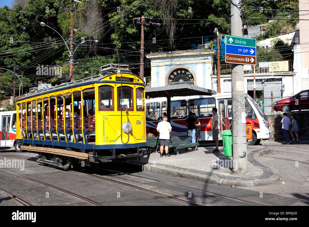 Santa Teresa, the hilltop bohemian district of Rio de Janeiro, Brazil that is quickly becoming gentrified. Stock Photo