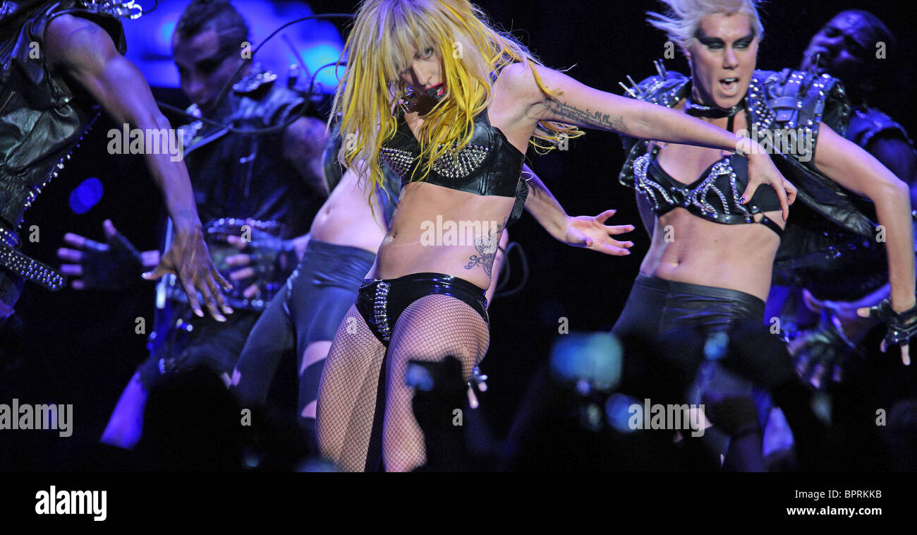 LADY GAGA at Staples Center on August 11, 2010 in Los Angeles, California. Photo Jeffrey Mayer Stock Photo